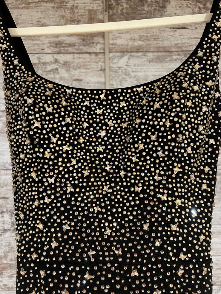 BLACK/GOLD SPARKLY LONG DRESS