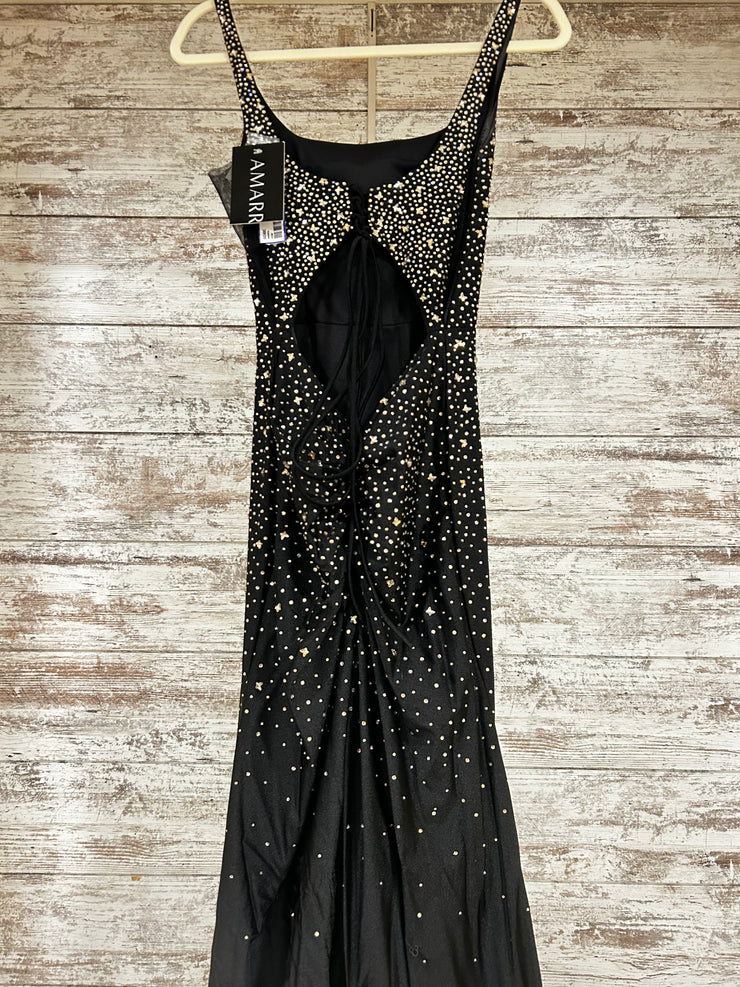 BLACK/GOLD SPARKLY LONG DRESS