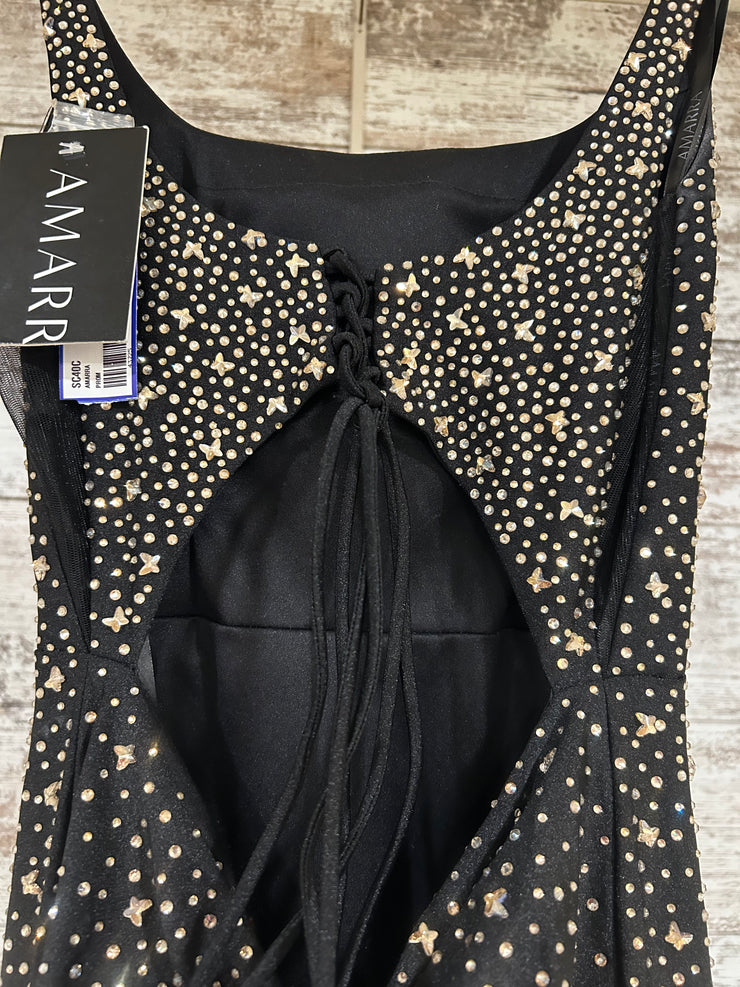 BLACK/GOLD SPARKLY LONG DRESS