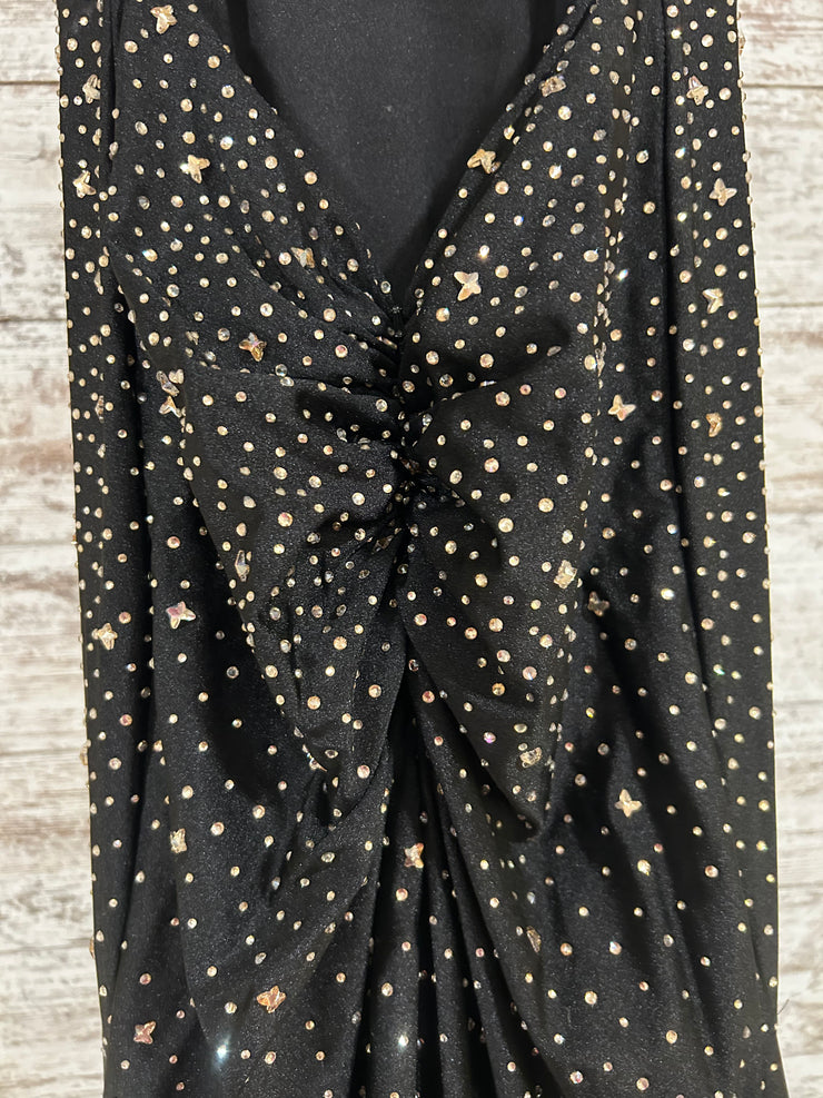 BLACK/GOLD SPARKLY LONG DRESS