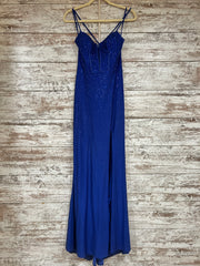 ROYAL BLUE BEADED LONG EVENING