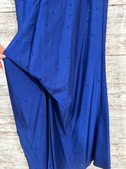 ROYAL BLUE BEADED LONG EVENING