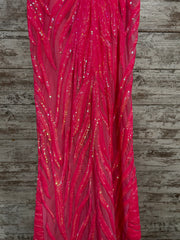 PINK SPARKLY LONG EVENING GOWN