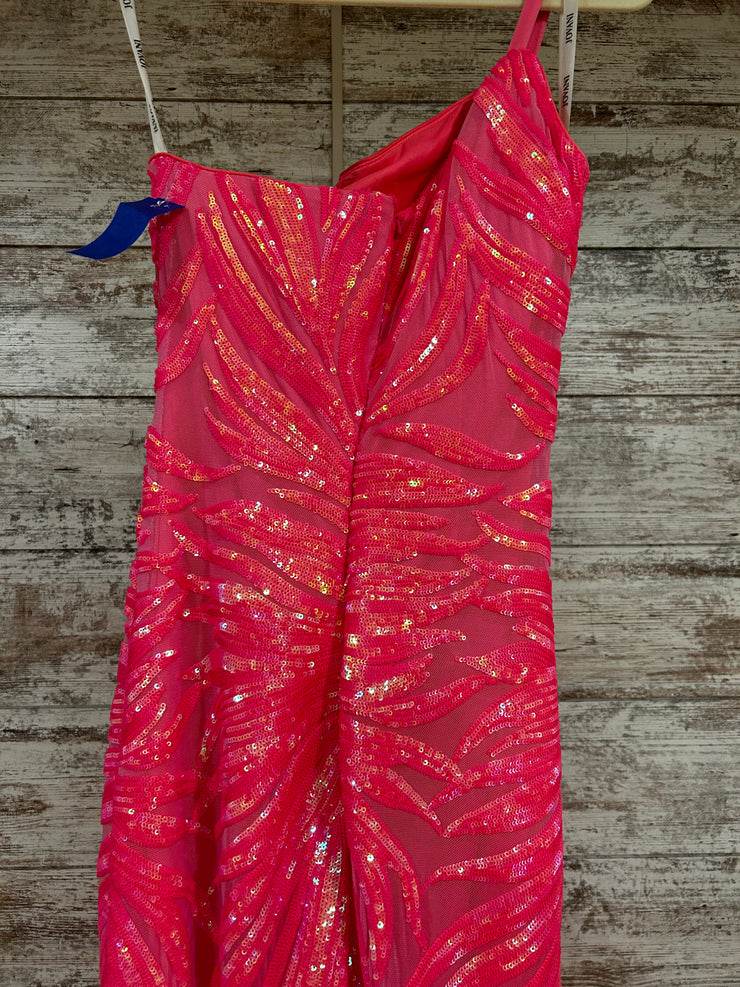 PINK SPARKLY LONG EVENING GOWN