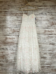 WHITE/FLORAL A LINE GOWN (NEW)