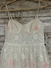 WHITE/FLORAL A LINE GOWN (NEW)