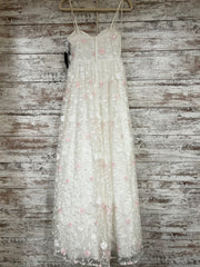 WHITE/FLORAL A LINE GOWN (NEW)