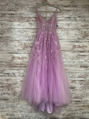 LAVENDER SPARKLY A LINE GOWN
