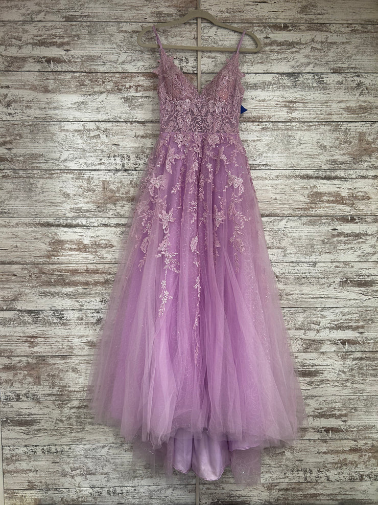 LAVENDER SPARKLY A LINE GOWN
