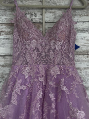 LAVENDER SPARKLY A LINE GOWN