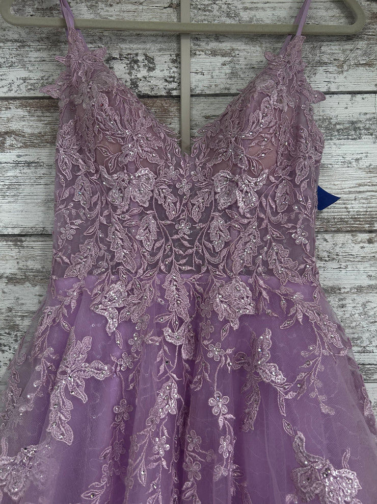 LAVENDER SPARKLY A LINE GOWN