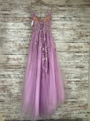 LAVENDER SPARKLY A LINE GOWN
