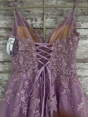 LAVENDER SPARKLY A LINE GOWN