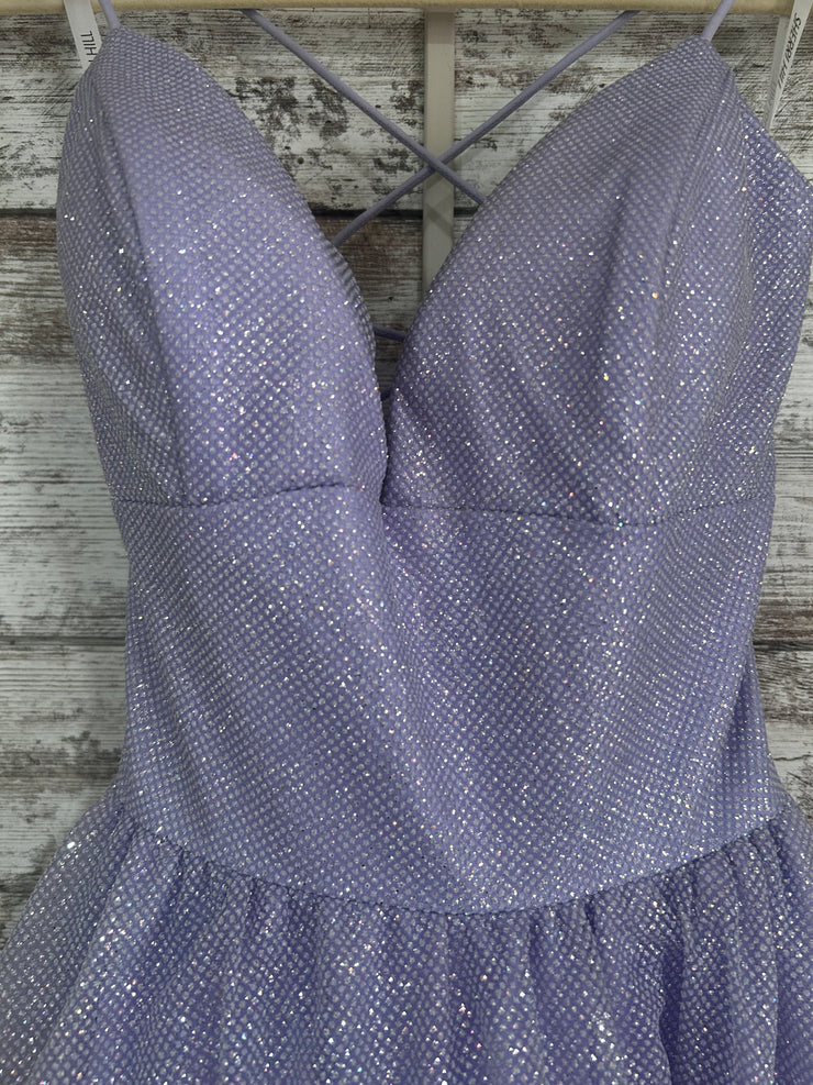 LAVENDER SPARKLY A LINE GOWN
