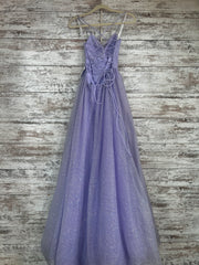 LAVENDER SPARKLY A LINE GOWN