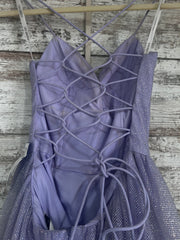 LAVENDER SPARKLY A LINE GOWN