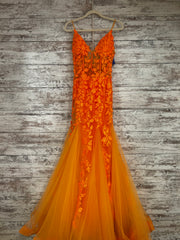 ORANGE FLORAL MERMAID GOWN