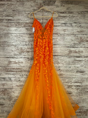 ORANGE FLORAL MERMAID GOWN