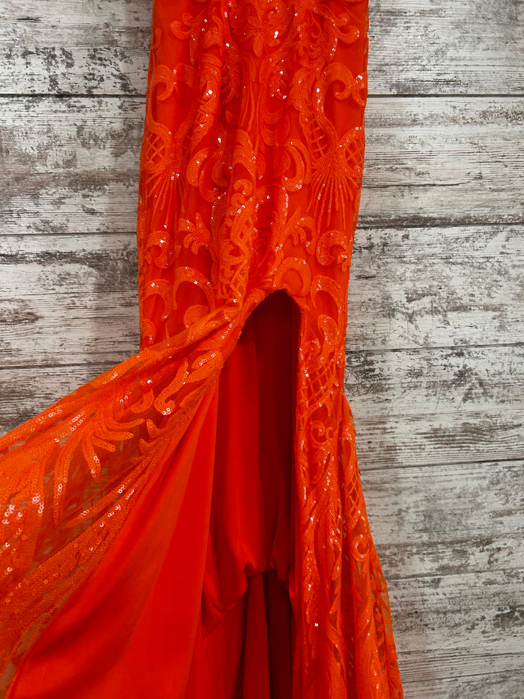 ORANGE SPARKLY LONG DRESS