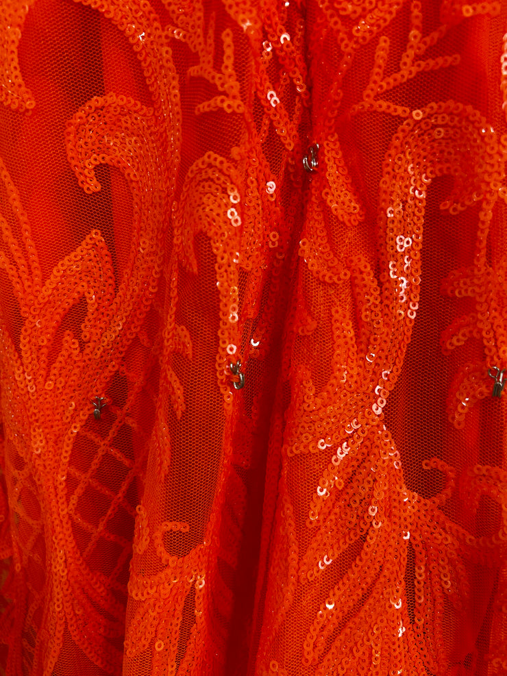 ORANGE SPARKLY LONG DRESS