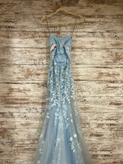 BLUE/FLORAL MERMAID GOWN (NEW)