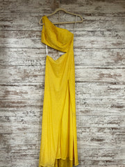 YELLOW HOT STONE LONG DRESS