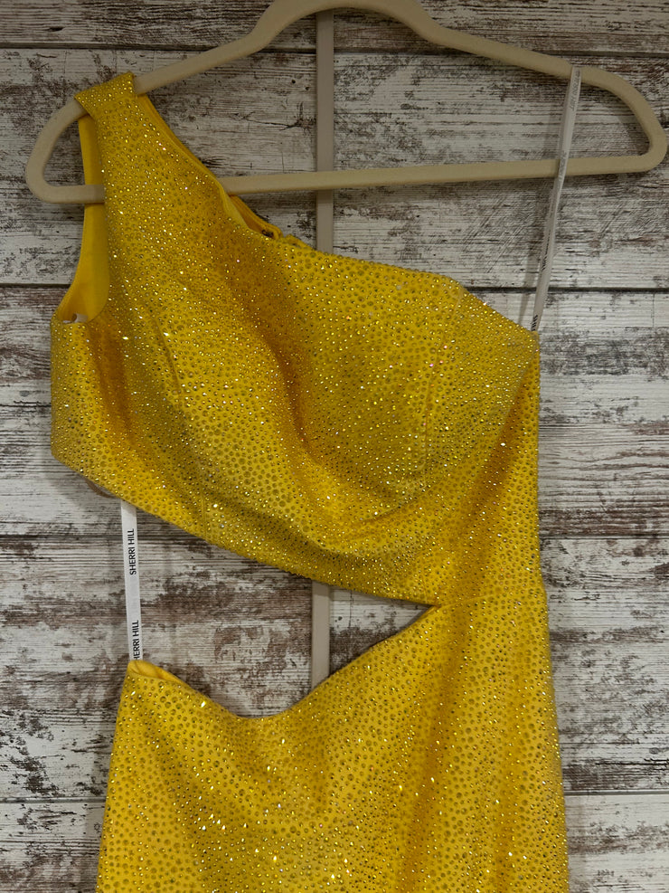 YELLOW HOT STONE LONG DRESS