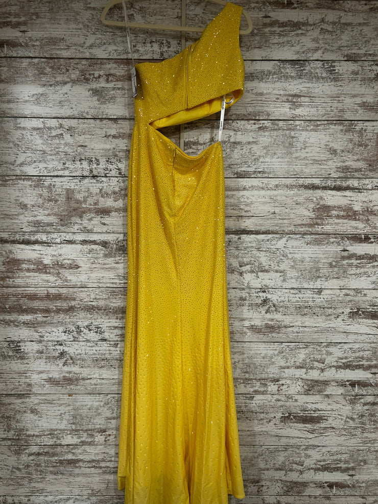 YELLOW HOT STONE LONG DRESS