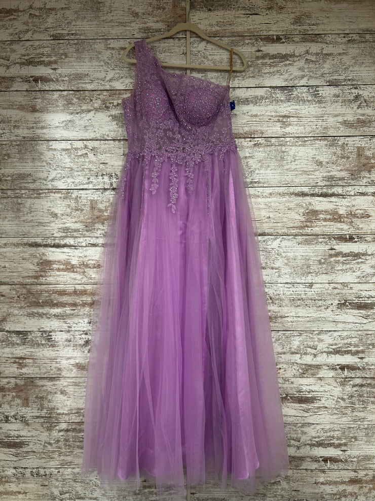 LAVENDER/FLORAL A LINE GOWN