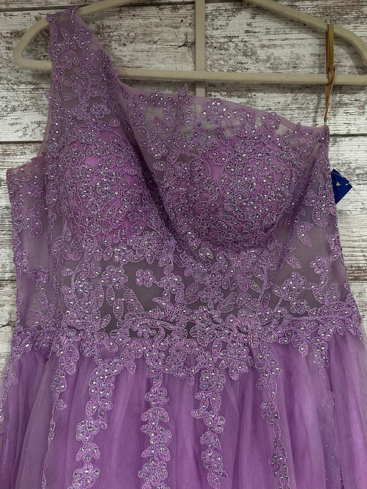 LAVENDER/FLORAL A LINE GOWN