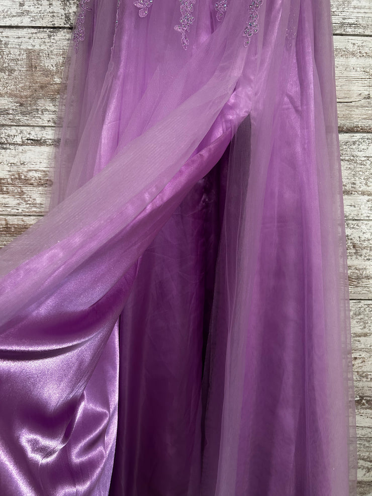 LAVENDER/FLORAL A LINE GOWN