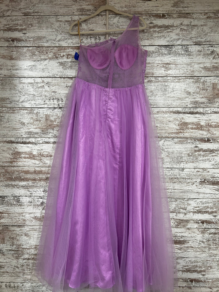 LAVENDER/FLORAL A LINE GOWN
