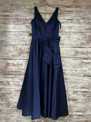 NAVY W/BOW A LINE GOWN (NEW)