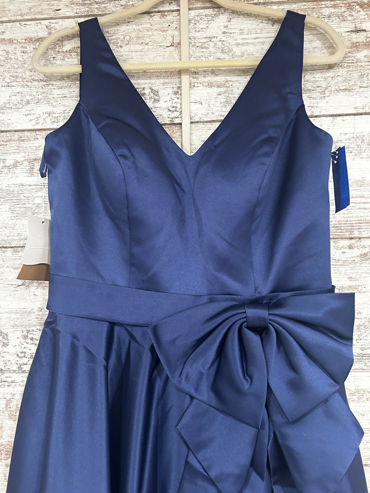 NAVY W/BOW A LINE GOWN (NEW)