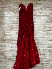 RED SEQUIN LONG EVENING GOWN