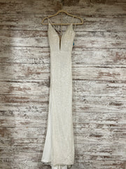 WHITE SPARKLY LONG DRESS (NEW)