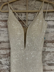 WHITE SPARKLY LONG DRESS (NEW)