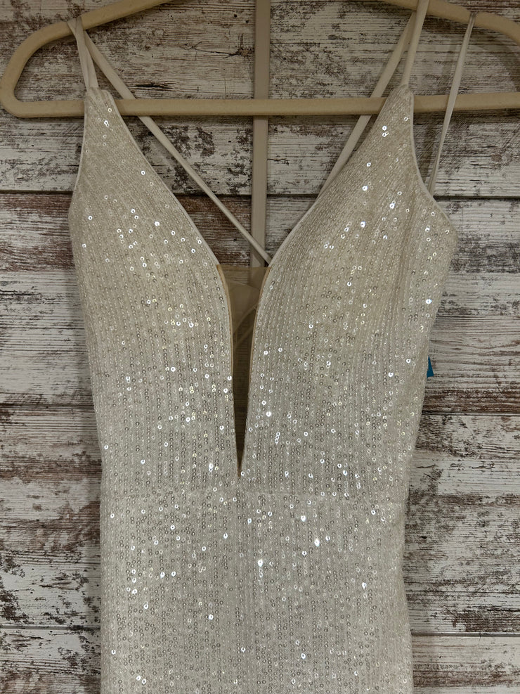 WHITE SPARKLY LONG DRESS (NEW)