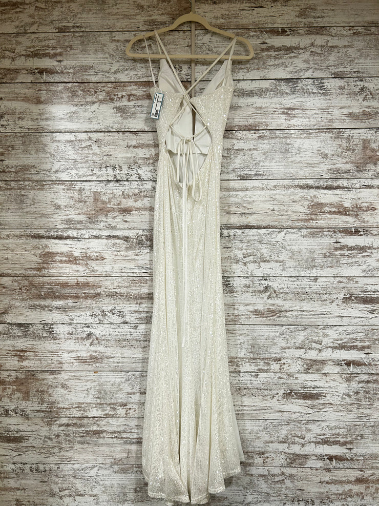 WHITE SPARKLY LONG DRESS (NEW)