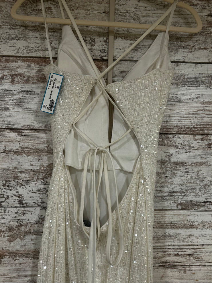 WHITE SPARKLY LONG DRESS (NEW)