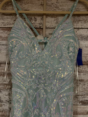 BLUE SPARKLY LONG EVENING GOWN