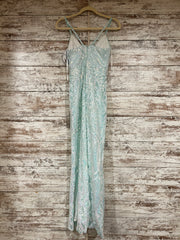BLUE SPARKLY LONG EVENING GOWN