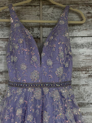 LAVENDER SPARKLY A LINE GOWN
