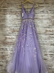 LAVENDER SPARKLY A LINE GOWN