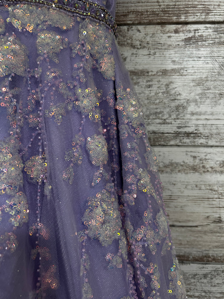 LAVENDER SPARKLY A LINE GOWN