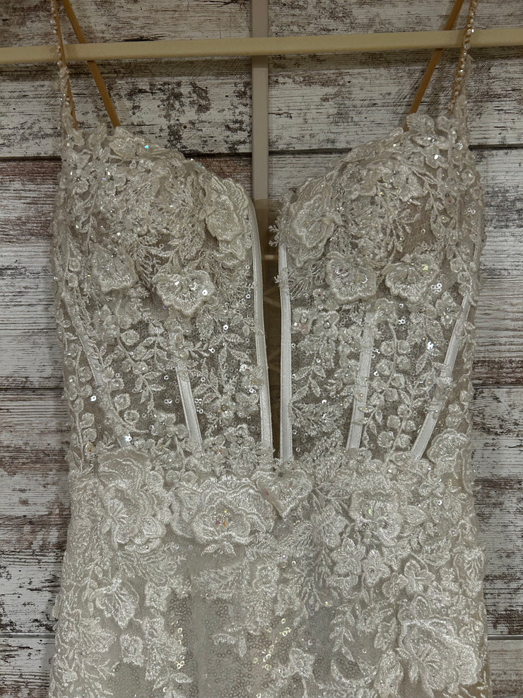 WHITE SPARKLY LONG EVENING GOW