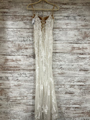 WHITE SPARKLY LONG EVENING GOW