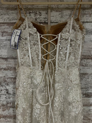 WHITE SPARKLY LONG EVENING GOW