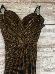 BLACK/GOLD BEADED LONG DRESS