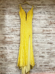 YELLOW LACE LONG DRESS